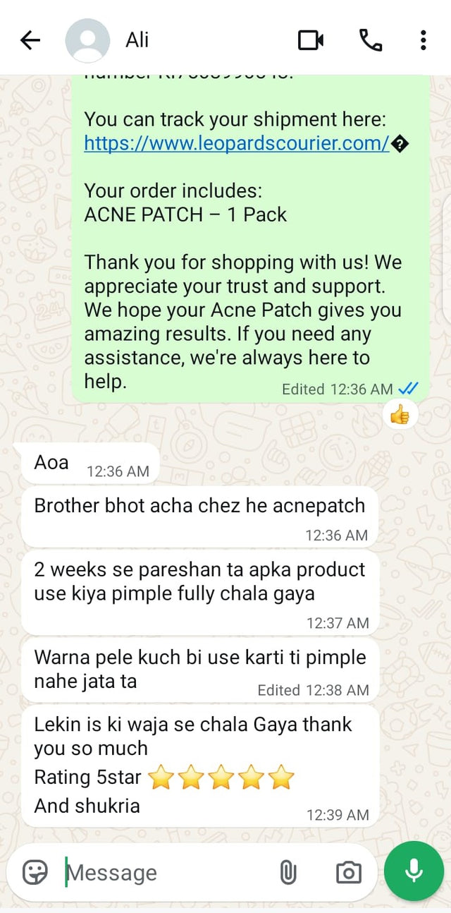 Customer WhatsApp order