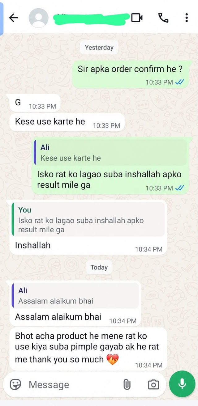 Customer WhatsApp order